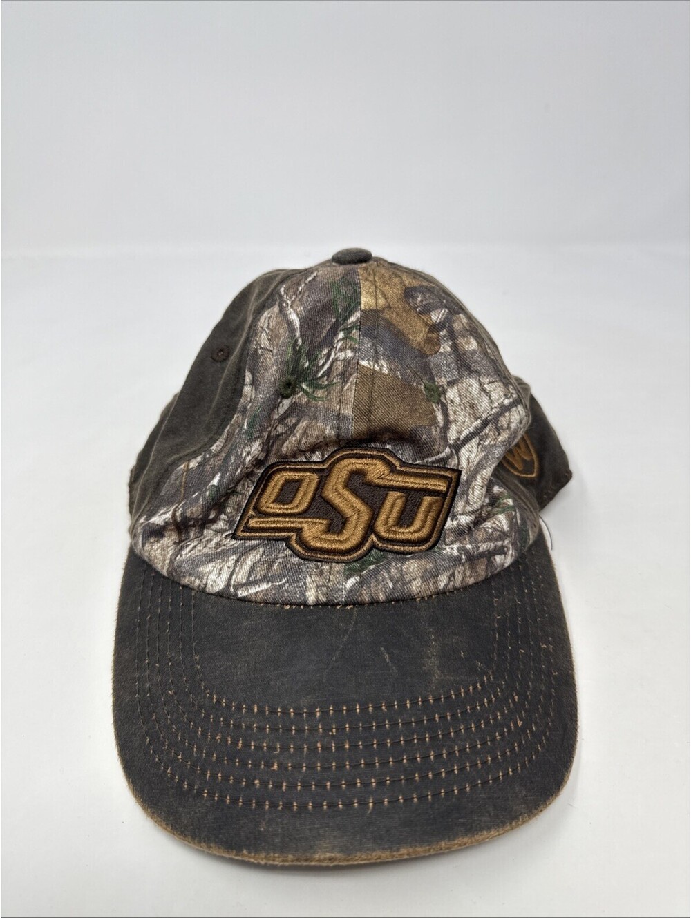 OSU (Oklahoma State University) Camouflage Ball Cap Leather Top Of The World